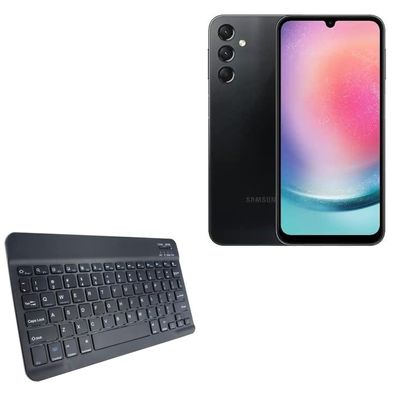 BoxWave Keyboard Compatible with Samsung Galaxy A24 4G - SlimKeys Bluetooth Keyboard, Portable Thin with Chiclet-Style Keys - Jet Black