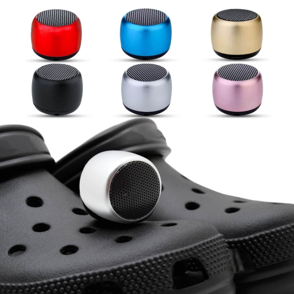 UUEENN Mini Speaker for Clog, Bluetooth Clog Charm, Silver
