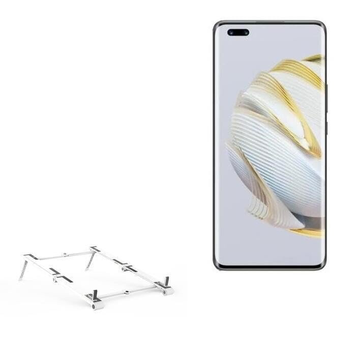BoxWave Stand and Mount Compatible with Huawei nova 10 Pro - Pocket Aluminum Stand 3-in-1, Portable Multi Angle Viewing Riser - Metallic Silver