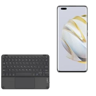 BoxWave Keyboard Compatible with Huawei nova 10 Pro - SlimKeys Bluetooth Keyboard with Trackpad, Portable Slim TouchPad - Jet Black