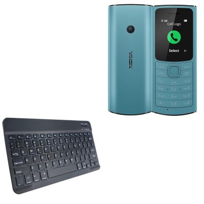 BoxWave Keyboard Compatible with Nokia 110 4G (2023) - SlimKeys Bluetooth Keyboard, Portable Thin with Chiclet-Style Keys - Jet Black