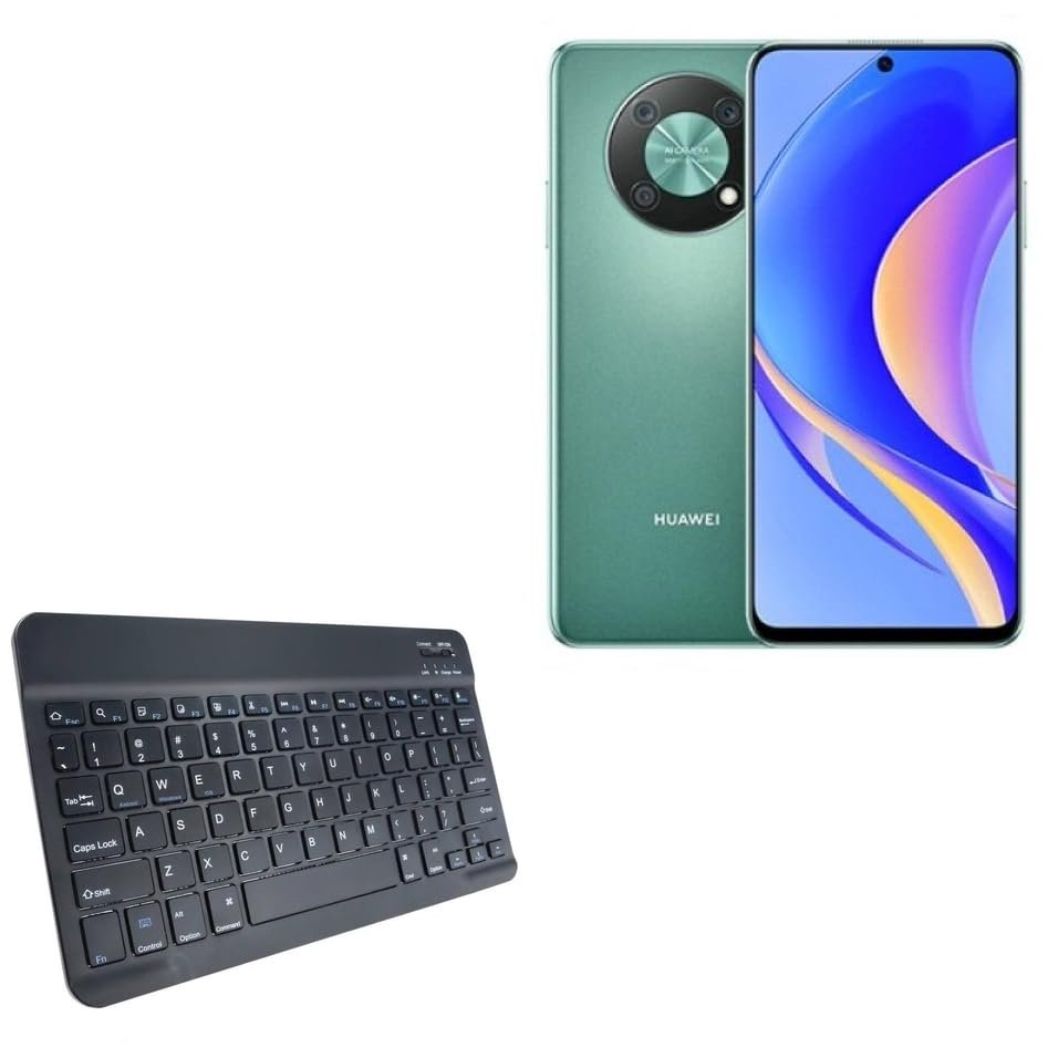 BoxWave Keyboard Compatible with Huawei nova Y90 - SlimKeys Bluetooth Keyboard, Portable Thin with Chiclet-Style Keys - Jet Black