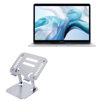 BoxWave Stand and Mount Compatible with Apple MacBook Air (13-inch 2012) - Executive VersaView Laptop Stand, Ergonomic Adjustable Viewing Angle Metallic Riser - Metallic Silver