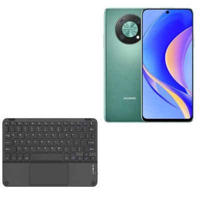 BoxWave Keyboard Compatible with Huawei nova Y90 - SlimKeys Bluetooth Keyboard with Trackpad, Portable Slim TouchPad - Jet Black