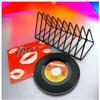 45rpm Vinyl Record Storage Rack - Premium 7inch Holder Stand Metal Wire Display Holds up to 50 Album Lp's - Simple and Contemporary Shelf Concept Design for 7" Records view 3