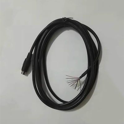 DIY Communication Cable Round Port 8 Pin 9 Conductor Cable, Homemade Programming Cable, Round Port 8 Pin Male, Communication Cable Black 5 Meter