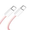 NFHK USB-C Type C Male to Male PD 27W 65W Power 480Mbps Data Cable Pink Sleeve for Phone & Tablet & Laptop view 1