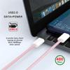 NFHK USB-C Type C Male to Male PD 27W 65W Power 480Mbps Data Cable Pink Sleeve for Phone & Tablet & Laptop view 2