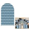 Ellteecz Baby Blue Plaid Rhomboid Arch Backdrop Cover for Boys Boss Patterns Birthday Party Arched Background Stand Stretchy Fabric Covers Parties Favors Decorations Banner 4x7FT view 1