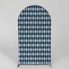 Ellteecz Baby Blue Plaid Rhomboid Arch Backdrop Cover for Boys Boss Patterns Birthday Party Arched Background Stand Stretchy Fabric Covers Parties Favors Decorations Banner 4x7FT view 2
