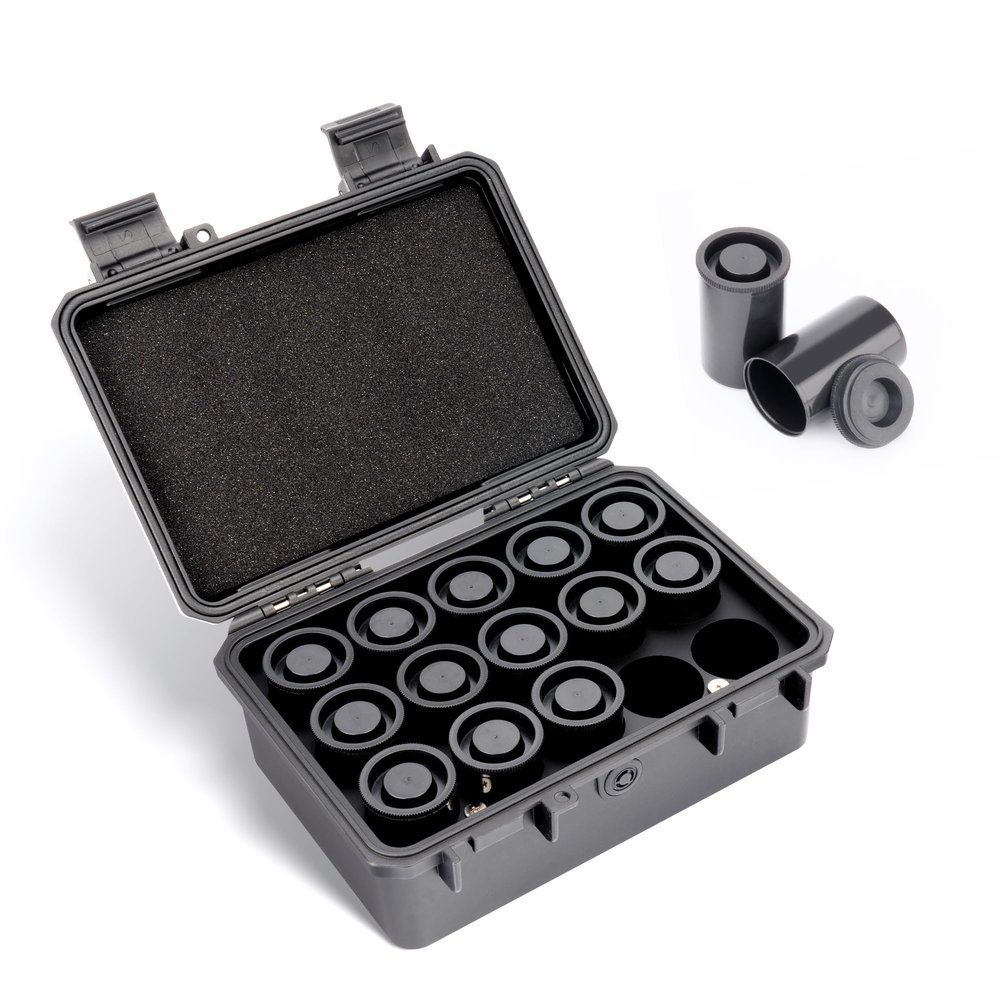 JJC Heavy Duty 35mm Film Case for 15 Rolls of 35mm Films, IP67 Waterproof and Light-Sealed 135 Film Container with Free Canister (No Film Rolls Included)