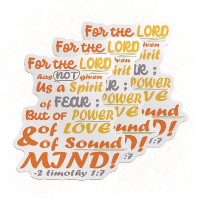 (3PCS) 2 Timothy 17 Sticker for God Hath Not Given Us The Spirit of Fear Stickers Christian Faith Die Cut Waterproof Vinyl Sticker for Water Bottle Tumbler Hard Hat Helmet Car Laptop Gift (3 Inches)