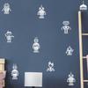8 Robots Wall Decals for Kids Room Boys Bedroom Decor Geometric Wall Stickers Baby Room Decal Murals BB675 (White) view 1