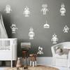8 Robots Wall Decals for Kids Room Boys Bedroom Decor Geometric Wall Stickers Baby Room Decal Murals BB675 (White) view 3