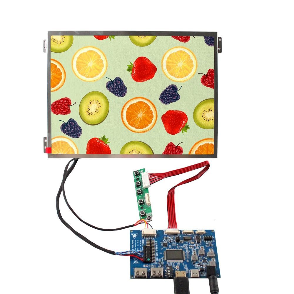 FanyiTek 10.4 inch 1024x768 4:3 IPS LCD Screen with USB C USB LVDs Controller Board,with Location Holes,for Industrial Replacement Display/Retro Video Gaming Monitor
