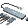 7-in-1 USB C Hub with 4K HD,100W PD ChargingUSB C Adapter for MacBook Pro/Air,Dell XPS,HP,Lenovo,iPad ProSteam Deck - 5Gbps Data Transfer,SD/TF Card Reader,Slim Portable Laptop Dongle view 1