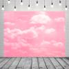 BELECO 10x8ft Fabric Pink Sky White Clouds Backdrop Clear Cloudy Sky Sunshine Background for Newborn Kids Girl Birthday Baby Shower Party Decorations Banner Photo Studio Shoot Props view 2