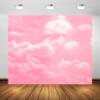 BELECO 10x8ft Fabric Pink Sky White Clouds Backdrop Clear Cloudy Sky Sunshine Background for Newborn Kids Girl Birthday Baby Shower Party Decorations Banner Photo Studio Shoot Props view 4