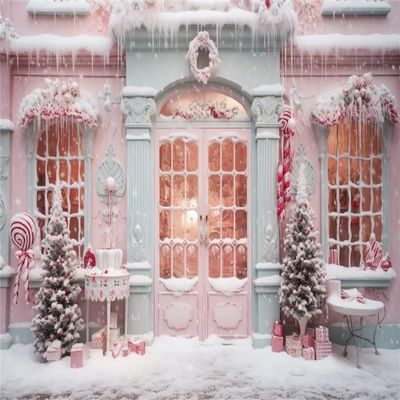 OFILA Christmas Pink Backdrop 12x8FT Christmas Tree Snowflake Photography Backdrop Winter New Year Eve Backdrop Merry Xmas Background Kids Adult Family Party Birthday Baby Shower Background