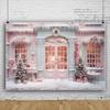 OFILA Christmas Pink Backdrop 12x8FT Christmas Tree Snowflake Photography Backdrop Winter New Year Eve Backdrop Merry Xmas Background Kids Adult Family Party Birthday Baby Shower Background view 2