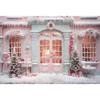 OFILA Christmas Pink Backdrop 12x8FT Christmas Tree Snowflake Photography Backdrop Winter New Year Eve Backdrop Merry Xmas Background Kids Adult Family Party Birthday Baby Shower Background view 4