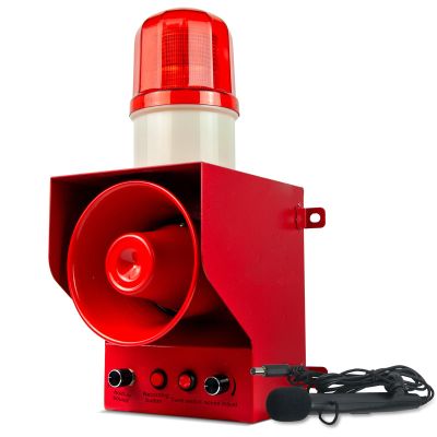 Y DIANS S Recordable Alarm Siren 30W 130dB Loud Horn Adjust Volume Tone Waterproof Security Button Siren with Microphone for School, Dock, Factory and House SLB-3100 AC220V