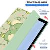 JOYLAND Compatible with iPad Air 5 2022/iPad Air 4 2020 10.9 Inch Case with Pencil Holder, Cute Dinosaur Animal Pattern Green TPU Soft Back Trifold Stand Smart Cover, Auto Wake/Sleep view 2