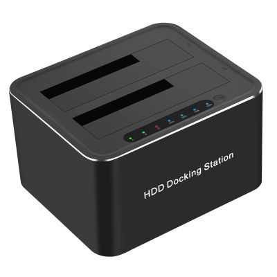 USB 3.0 to Dual Bay SATA Hard Drive Docking Station for 2.5/3.5 Inch HDD SSD Duplicator/Offline Clone