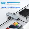 10 in 1 USB C Adapter Docking Station, Tymyp4K HDMI, LAN RJ45, USB C 3.0, 100W PD, 2 USB A 3.0, 2 USB 2.0, SD/TF for Mac Pro/Air/Windows Surface Pro 7 view 3