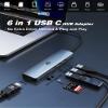 Tymyp USB C HUB, 6 in 1 USB C Adapter with USB 3.0, 4K HDMI, Dual USB 2.0, SD/TF Card Reader, Docking Station Ideal for Mac Pro/Air and Other Type C Devices view 3