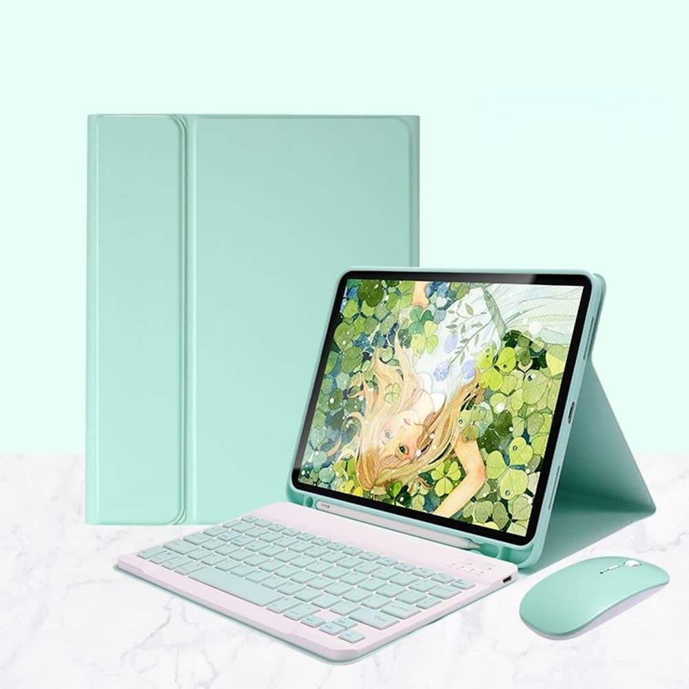 ZGSENLAN with Mouse Keyboard case for Galaxy Tab A9+ /Tab A9 Plus 11 inch, 2023 Release Model SM-X210/X215/X216 Magnetic Detachable Bluetooth Keyboard Color KeyMint Green