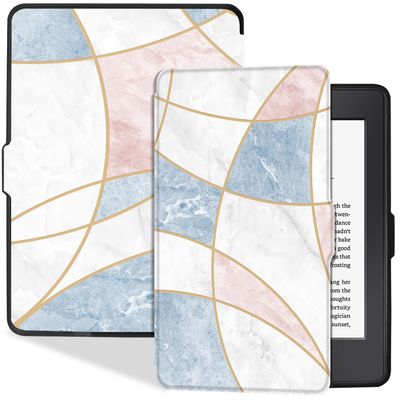 BOZHUORUI Slim Case for Kindle Paperwhite 5th/6th/7th Generation Prior to 2018 (2012-2017 Release,Model EY21 & DP75SDI) - Premium PU Leather Protective Cover with Auto Sleep/Wake (Marble)