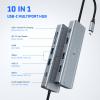 10 in 1 USB C Hub, TymypUSB C Adapter Docking Station, 4K HDMI, LAN RJ45, USB C 3.0, 100W PD, 2 USB A 3.0, 2 USB 2.0, SD/TF for Mac Pro/Air/Windows Surface Pro 7 view 3