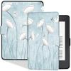 BOZHUORUI Slim Case for Kindle Paperwhite 5th/6th/7th Generation Prior to 2018 (2012-2017 Release,Model EY21 & DP75SDI) - Premium PU Leather Protective Cover with Auto Sleep/Wake (Lotus) view 1