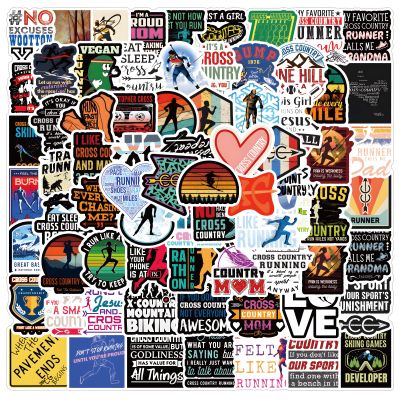 126Pcs Cross Country Stickers Pack, Aesthetic Vinyl Waterproof Sticker Decals for Water Bottle,Laptop,Phone,Skateboard,Scrapbooking,Bumper Decor for Fans for Party Supply Decor