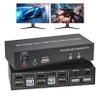 HDMI Displayport KVM Switch 2 Monitors 2 Computers, 4K@60Hz USB 2.0 DP 1.4 KVM Switch w/Audio Micro, Dual Monitor Supports Extended/Mirror Mode, 2-Port for 2 PC Share 1 Set of Keyboard Mouse Printer view 1
