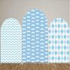 Aerdce White Mustache Round Top Arch Stretchy Fabric Covers Boss and Baby Boy Theme Arch Cover for Birthday Party Baby Shower Decoration Banner(Only Cover) view 4