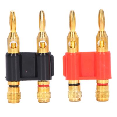 Dual Banana Plug Connector 32A 1000V Gold Plated Brass for Speaker Systems and Test Equipment