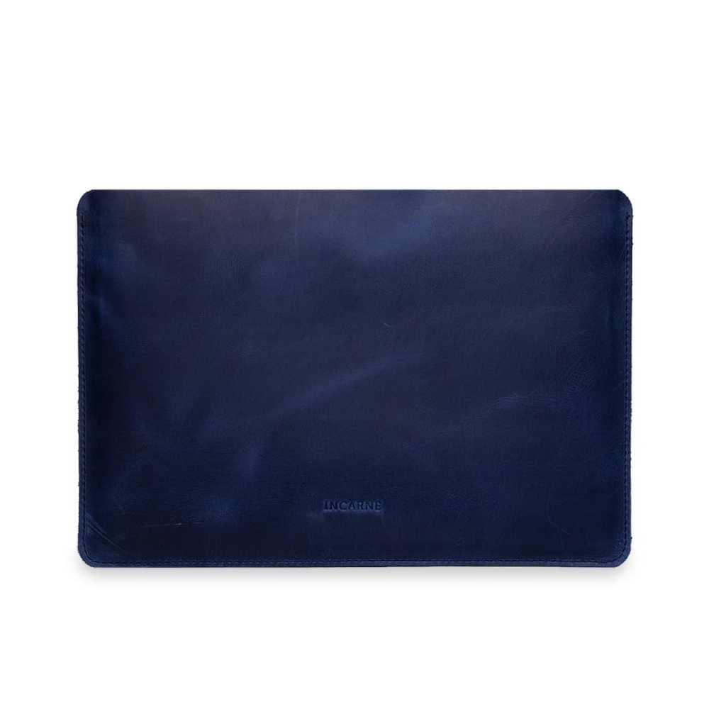 Blue Laptop Case Leather Made for 15in MacBook Air Sleeve - Carrying Protective Cases Compatible with MacBook Air 15" M2 M3 M4 A2941 3114 A3241 2023 2024 2025, Genuine Vintage Leather, Blue