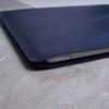 Blue Laptop Case Leather Made for 15in MacBook Air Sleeve - Carrying Protective Cases Compatible with MacBook Air 15" M2 M3 M4 A2941 3114 A3241 2023 2024 2025, Genuine Vintage Leather, Blue view 3