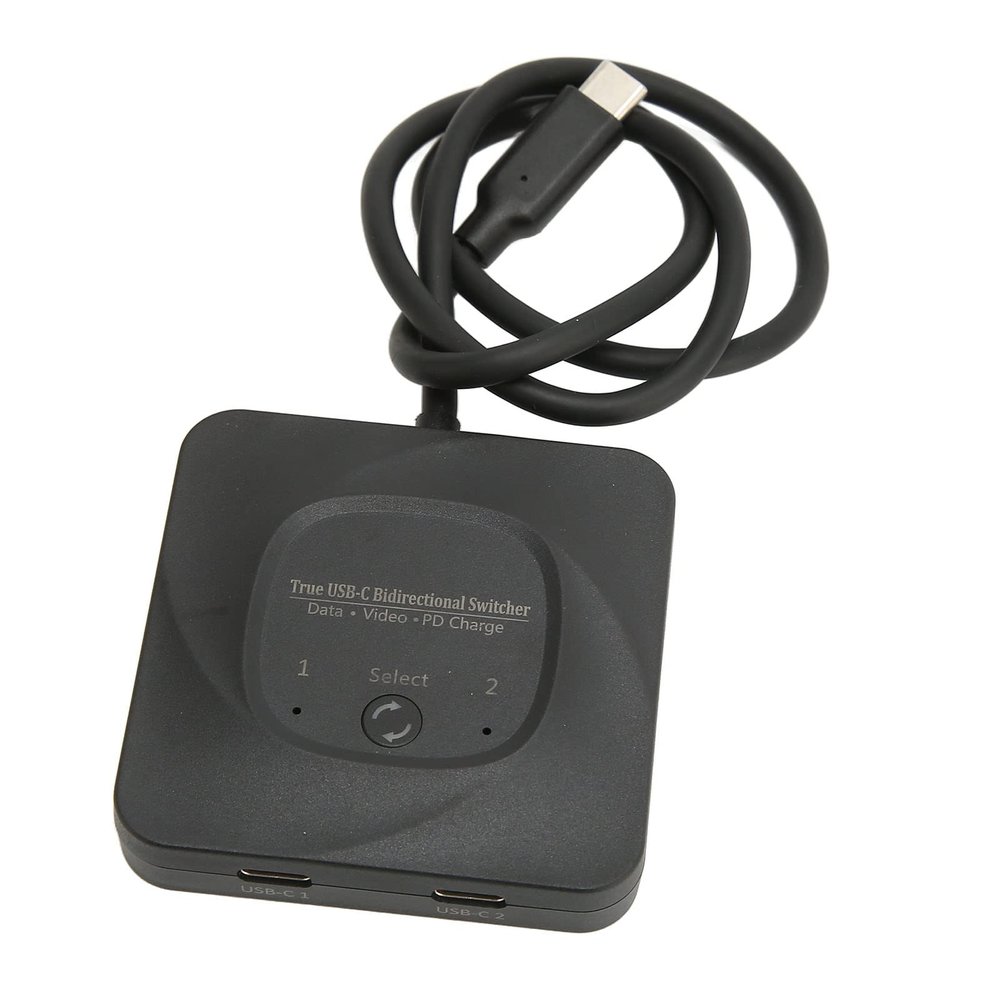 USB C Bi Directional USB Selector 2 in 1 Out, 8K 60Hz 100w Power Delivery 10Gbps Data Transfer Multi Function Splitter Converter for PC Keyboard
