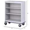 Sandusky BM20361836-05 Mobile Bookcase with Locking Wheels, 3-Tier Open Display Bookshelf for Home, Office, 18"D x 36"W x 42"H, Dove Gray view 2