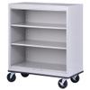 Sandusky BM20361836-05 Mobile Bookcase with Locking Wheels, 3-Tier Open Display Bookshelf for Home, Office, 18"D x 36"W x 42"H, Dove Gray view 3
