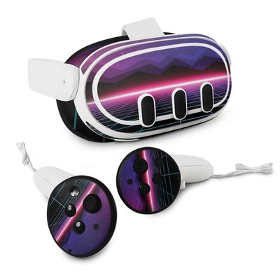MightySkins Skin Compatible with Meta Quest 3 - Synthwave | Protective, Durable, and Unique Vinyl Decal wrap Cover | Easy to Apply & Change Styles | Made in The USA
