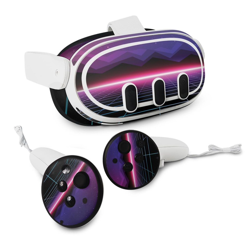 MightySkins Skin Compatible with Meta Quest 3 - Synthwave | Protective, Durable, and Unique Vinyl Decal wrap Cover | Easy to Apply & Change Styles | Made in The USA