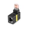 HATMINI Gigabit 360 Degree Ethernet Adapter90 Degree Angle Network LAN Cat5 Cat6 Extension Adapter1000Mbps RJ45 8P8C Male to Female Connector for Computers, Laptops, Routers view 1