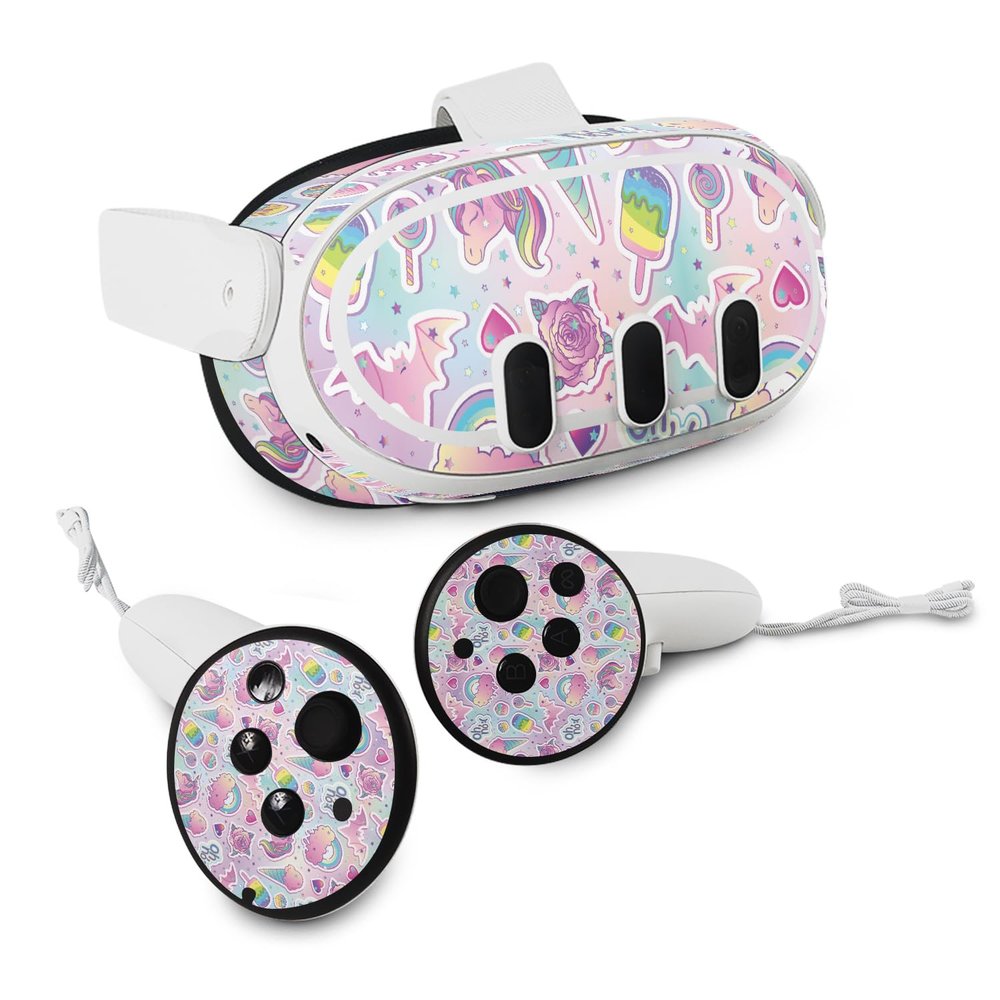 MightySkins Skin Compatible with Meta Quest 3 - Unicorn Popsicle | Protective, Durable, and Unique Vinyl Decal wrap Cover | Easy to Apply, Remove, and Change Style