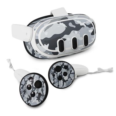 MightySkins Skin Compatible with Meta Quest 3 - Gray Camouflage | Protective, Durable, and Unique Vinyl Decal wrap Cover | Easy to Apply, Remove, and Change Styles