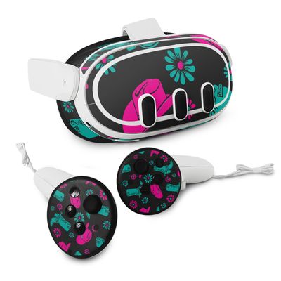MightySkins Skin Compatible with Meta Quest 3 - Neon Cowgirl | Protective, Durable, and Unique Vinyl Decal wrap Cover | Easy to Apply, Remove, and Change Styles