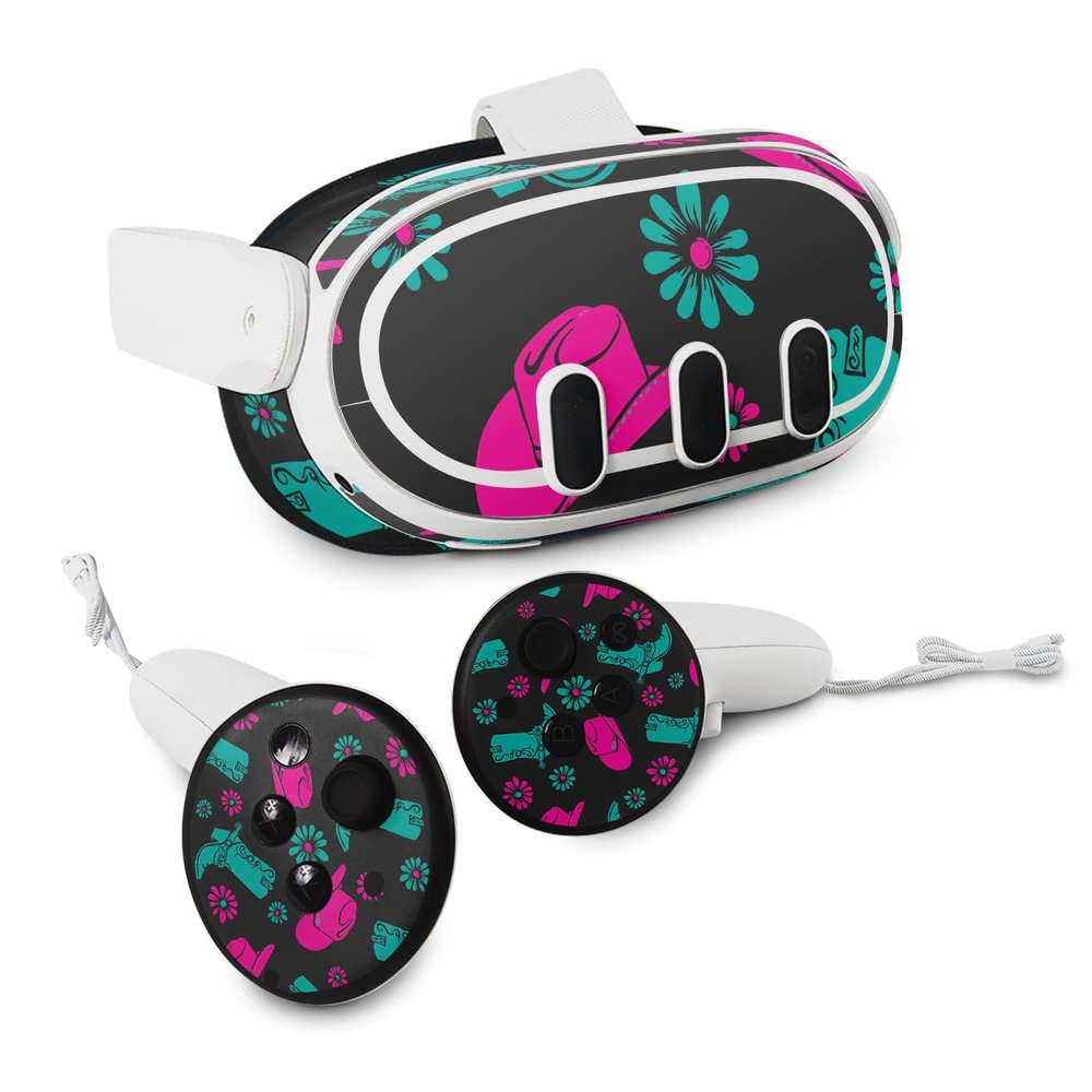 MightySkins Skin Compatible with Meta Quest 3 - Neon Cowgirl | Protective, Durable, and Unique Vinyl Decal wrap Cover | Easy to Apply, Remove, and Change Styles
